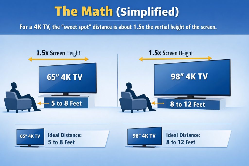 perfect distance sitting from tv mounted
